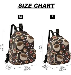 Women Backpack Coffee Heart Flower Anti-Theft Travel Backpack with Luggage Belt Lightweight Handbag Lady Purse Roomy Double Z...