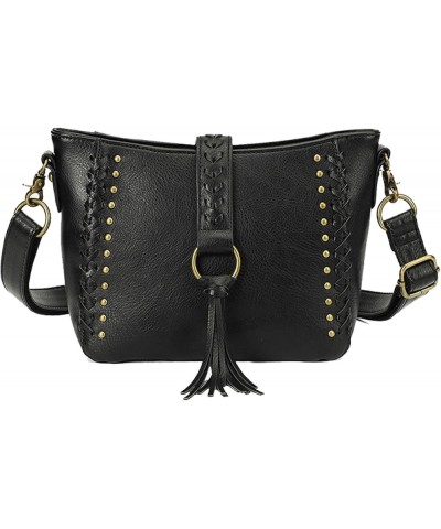 Women Tassel Zipper Crossbody Bag Braided Shoulder Bag Purse Fashion Travel Bag Satchel Adjustable Shoulder Strap Black $22.5...