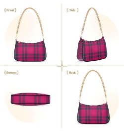 Shoulder Bags for Women, Blue Plaid Hobo Tote Handbag, Retro Chain Bag Purse with Zipper Color06 $17.99 Shoulder Bags