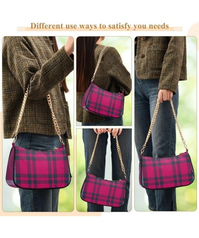 Shoulder Bags for Women, Blue Plaid Hobo Tote Handbag, Retro Chain Bag Purse with Zipper Color06 $17.99 Shoulder Bags