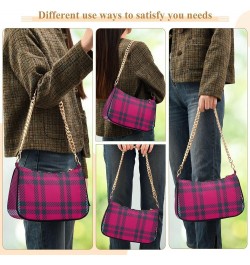 Shoulder Bags for Women, Blue Plaid Hobo Tote Handbag, Retro Chain Bag Purse with Zipper Color06 $17.99 Shoulder Bags