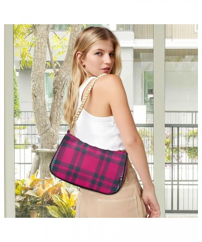 Shoulder Bags for Women, Blue Plaid Hobo Tote Handbag, Retro Chain Bag Purse with Zipper Color06 $17.99 Shoulder Bags