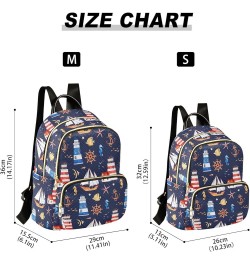 Travel Backpack Purse for Women Fashion Anti-theft Work Casual Nautical Anchor Lighthouses Daypack Shoulder Bag Medium Size S...