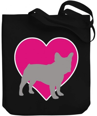 French Bulldog heart love Canvas Tote Bag 10.5" x 16" x 4 $18.40 Totes