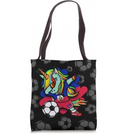 Dabbing Unicorn Haiti Soccer Lovers Jersey Haitian Football Tote Bag $14.18 Totes