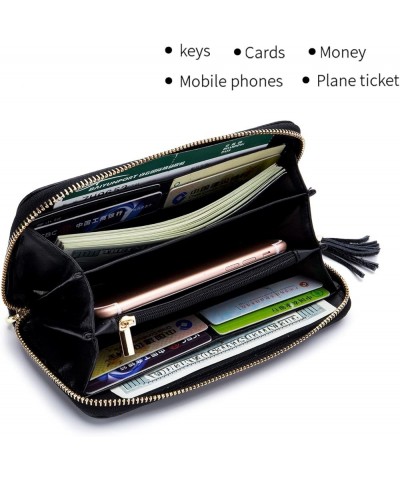 RFID Card Case Wallet for Women Men Leather Wristlet Purse Wallet (Khaki) Red $18.63 Totes