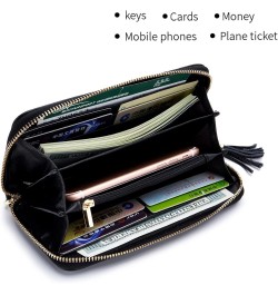 RFID Card Case Wallet for Women Men Leather Wristlet Purse Wallet (Khaki) Red $18.63 Totes