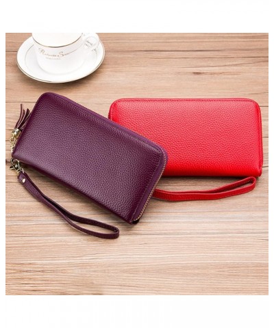 RFID Card Case Wallet for Women Men Leather Wristlet Purse Wallet (Khaki) Red $18.63 Totes