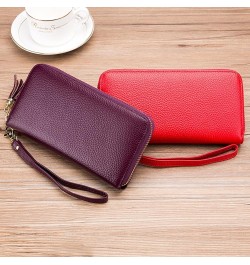 RFID Card Case Wallet for Women Men Leather Wristlet Purse Wallet (Khaki) Red $18.63 Totes