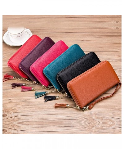 RFID Card Case Wallet for Women Men Leather Wristlet Purse Wallet (Khaki) Red $18.63 Totes