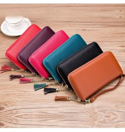 RFID Card Case Wallet for Women Men Leather Wristlet Purse Wallet (Khaki) Red $18.63 Totes