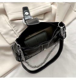 Y2k Purse Small Shoulder Bag for Women Y2k 90s Hobo Handbag Trendy Leather Clutch Purse Chain Underarm Bag 2023 A1-black $17....