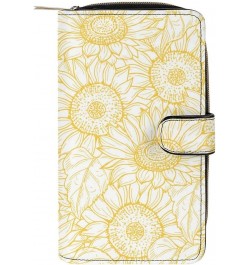 White Wallets for Women, Print Dahlia Flower Womens Wallet with Multiple Card Slots and Cellphone Compartment-Birthday Gifts ...