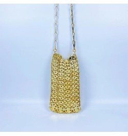 Metal gold sequined mobile phone lipstick crossbody bag niche bags women's bag Silver $17.63 Totes