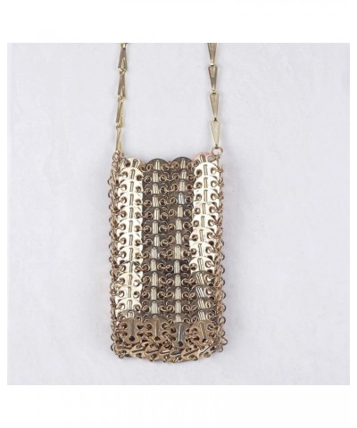 Metal gold sequined mobile phone lipstick crossbody bag niche bags women's bag Silver $17.63 Totes