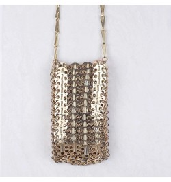 Metal gold sequined mobile phone lipstick crossbody bag niche bags women's bag Silver $17.63 Totes