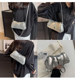 Y2k Silver Purse for Women Y2k Silver Bag Metallic Purse Small Hobo Bag Silver Shoulder Bag Crossbody Purse Pink $13.85 Hobo ...