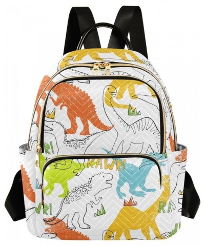 Backpack Purse for Women Grunge Style Dinosaurs Pattern, Mini Fashion Backpack Lightweight Casual Daypack Shoulder Bag Travel...