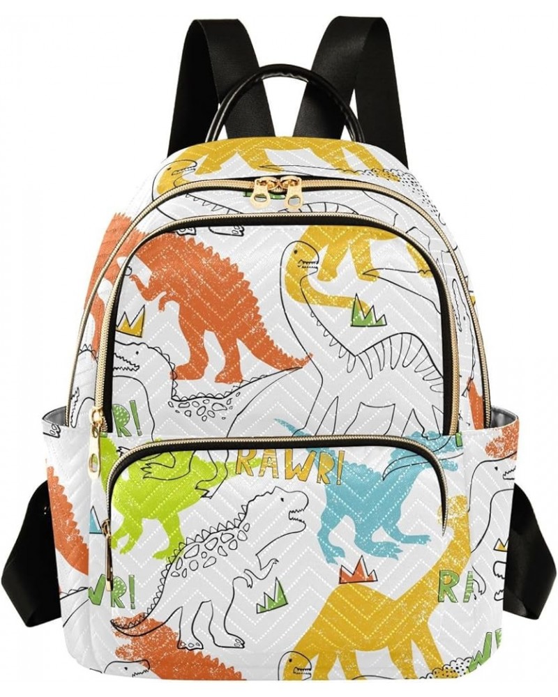 Backpack Purse for Women Grunge Style Dinosaurs Pattern, Mini Fashion Backpack Lightweight Casual Daypack Shoulder Bag Travel...