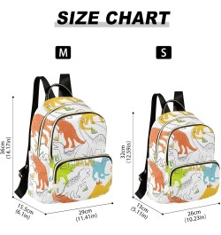 Backpack Purse for Women Grunge Style Dinosaurs Pattern, Mini Fashion Backpack Lightweight Casual Daypack Shoulder Bag Travel...