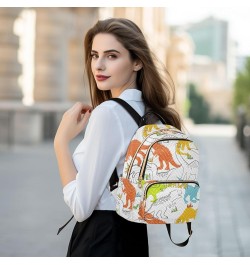 Backpack Purse for Women Grunge Style Dinosaurs Pattern, Mini Fashion Backpack Lightweight Casual Daypack Shoulder Bag Travel...