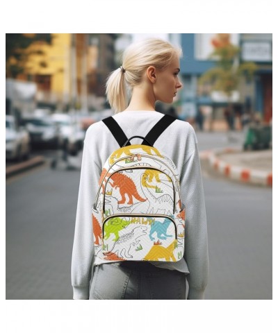 Backpack Purse for Women Grunge Style Dinosaurs Pattern, Mini Fashion Backpack Lightweight Casual Daypack Shoulder Bag Travel...