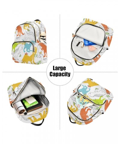 Backpack Purse for Women Grunge Style Dinosaurs Pattern, Mini Fashion Backpack Lightweight Casual Daypack Shoulder Bag Travel...