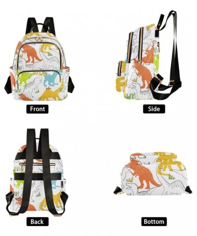 Backpack Purse for Women Grunge Style Dinosaurs Pattern, Mini Fashion Backpack Lightweight Casual Daypack Shoulder Bag Travel...