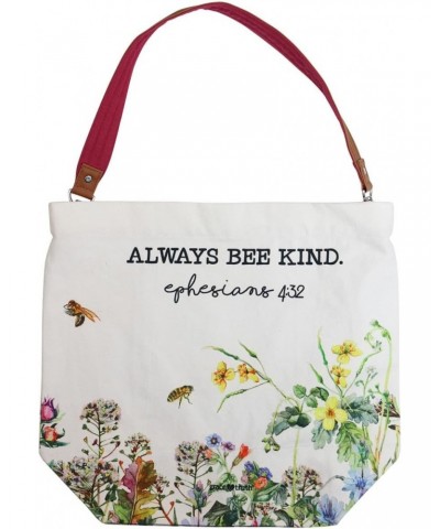 Grace & Truth Always Bee Kind Floral Ephesians 4:32, Multicolor 16 x 14.5 Inches Cotton Canvas Multi Use Tote Bag $15.16 Totes