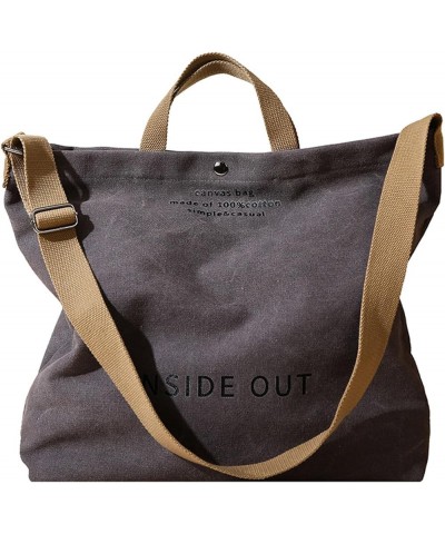 The Tote Bag for Women, Large Canvas Tote Bag with Zipper Fashion Shoulder Crossbody Bag Handbag (Khaki) C-grey $22.16 Totes