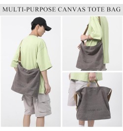 The Tote Bag for Women, Large Canvas Tote Bag with Zipper Fashion Shoulder Crossbody Bag Handbag (Khaki) C-grey $22.16 Totes