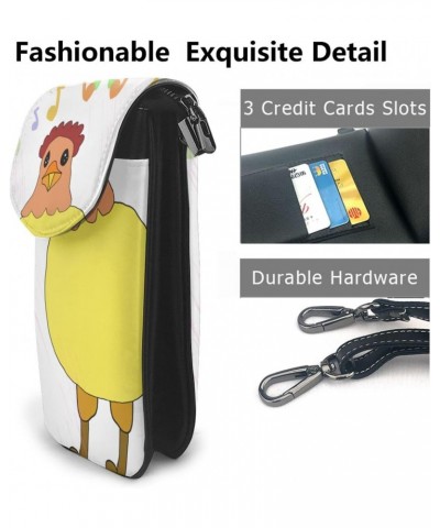 women Small Cell Phone Purse singing hen pattern Soft, durable and waterproof PU leather Convenient for daily use and travel ...