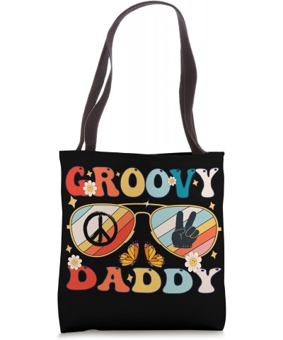 Groovy Daddy 70s vibe Funny Bday Colors Groovy Peace Sign Tote Bag $10.80 Totes