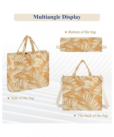 Orange Leaves Corduroy Tote Bag Cross Body Bag for Women Casual with Magnetic Clasp $18.55 Totes