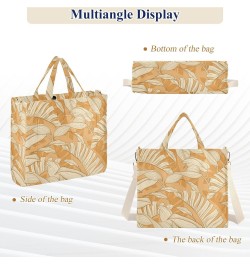 Orange Leaves Corduroy Tote Bag Cross Body Bag for Women Casual with Magnetic Clasp $18.55 Totes