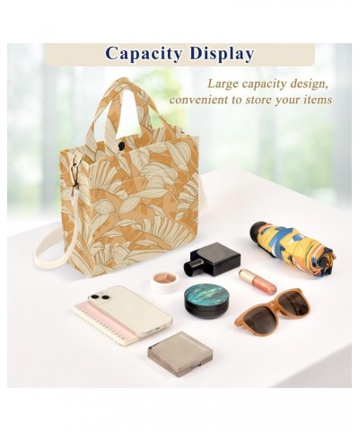 Orange Leaves Corduroy Tote Bag Cross Body Bag for Women Casual with Magnetic Clasp $18.55 Totes