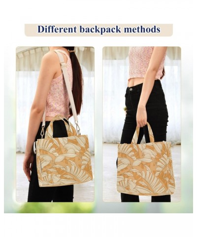 Orange Leaves Corduroy Tote Bag Cross Body Bag for Women Casual with Magnetic Clasp $18.55 Totes