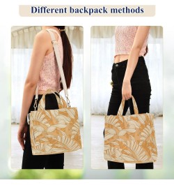 Orange Leaves Corduroy Tote Bag Cross Body Bag for Women Casual with Magnetic Clasp $18.55 Totes