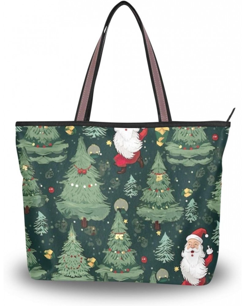 Women Tote Bags Christmas Tree Santa Claus Top Handle Satchel Handbags Shoulder Bag for Shopping 20848380 $11.96 Satchels