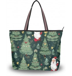 Women Tote Bags Christmas Tree Santa Claus Top Handle Satchel Handbags Shoulder Bag for Shopping 20848380 $11.96 Satchels