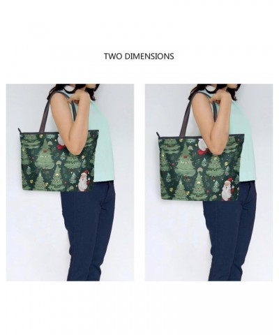 Women Tote Bags Christmas Tree Santa Claus Top Handle Satchel Handbags Shoulder Bag for Shopping 20848380 $11.96 Satchels