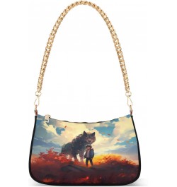 Shoulder Bags for Women Wolf (35) Hobo Tote Handbag Small Clutch Purse with Zipper Closure $18.28 Shoulder Bags