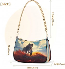 Shoulder Bags for Women Wolf (35) Hobo Tote Handbag Small Clutch Purse with Zipper Closure $18.28 Shoulder Bags