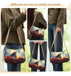 Shoulder Bags for Women Wolf (35) Hobo Tote Handbag Small Clutch Purse with Zipper Closure $18.28 Shoulder Bags