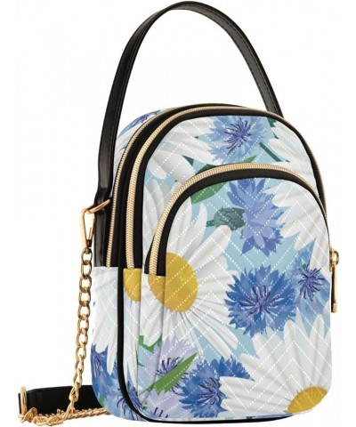 Women's Crossbody Bag, Daisy Butterfly Three Zipper Design Handbag Shoulder Bag Wallet Color377 $15.07 Crossbody Bags