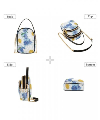 Women's Crossbody Bag, Daisy Butterfly Three Zipper Design Handbag Shoulder Bag Wallet Color377 $15.07 Crossbody Bags