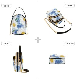 Women's Crossbody Bag, Daisy Butterfly Three Zipper Design Handbag Shoulder Bag Wallet Color377 $15.07 Crossbody Bags