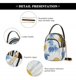 Women's Crossbody Bag, Daisy Butterfly Three Zipper Design Handbag Shoulder Bag Wallet Color377 $15.07 Crossbody Bags