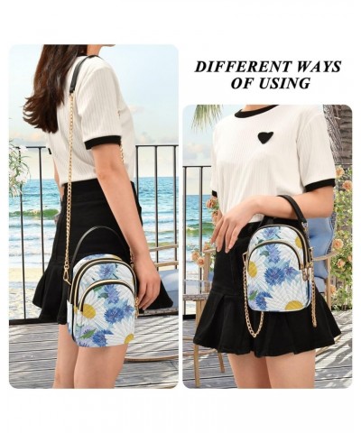 Women's Crossbody Bag, Daisy Butterfly Three Zipper Design Handbag Shoulder Bag Wallet Color377 $15.07 Crossbody Bags