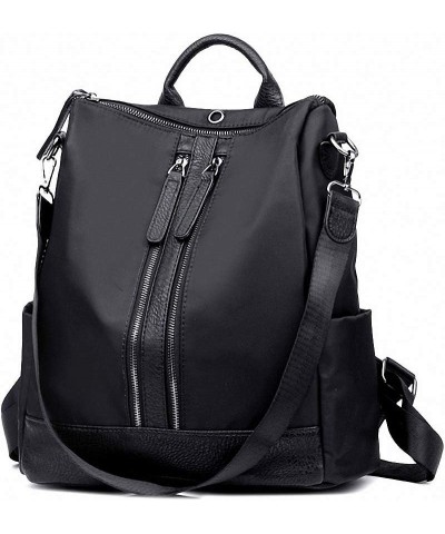 bag Women Pillow Nylon Backpack pure Color Double Zipper Preppy Style Travel Black Black $18.23 Backpacks